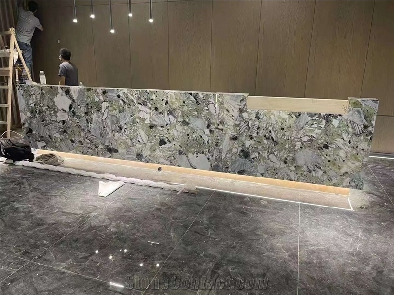 Cold Jade Marble Reception Countertop