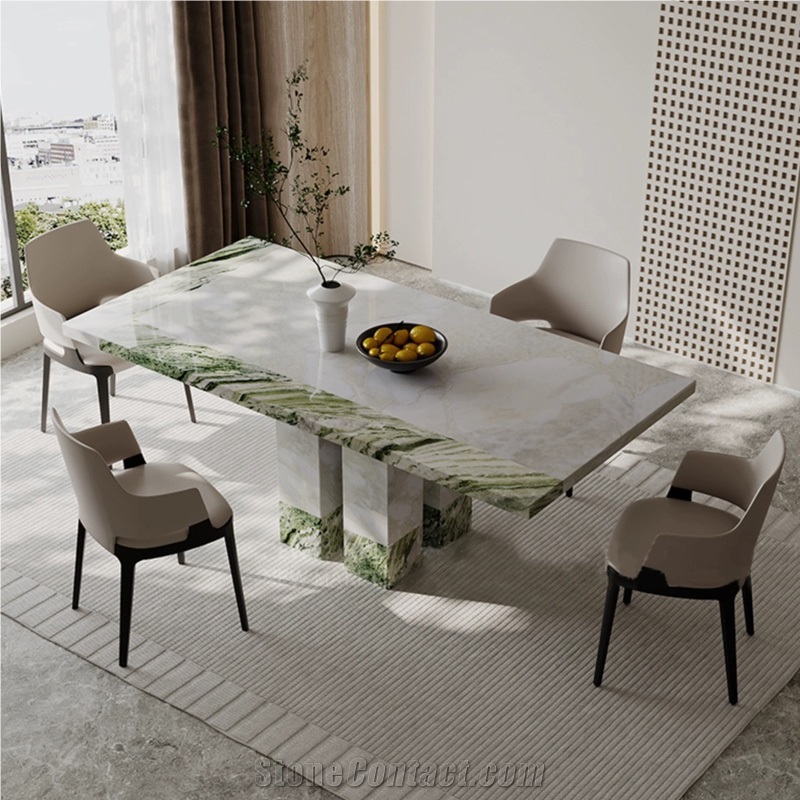 Customizable Natural Marble Cary Ice Jade Marble Tabletop