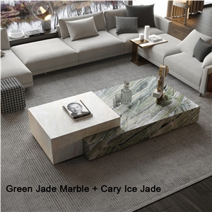 Customizable Natural Marble Milac Lilas Marble Tea Table