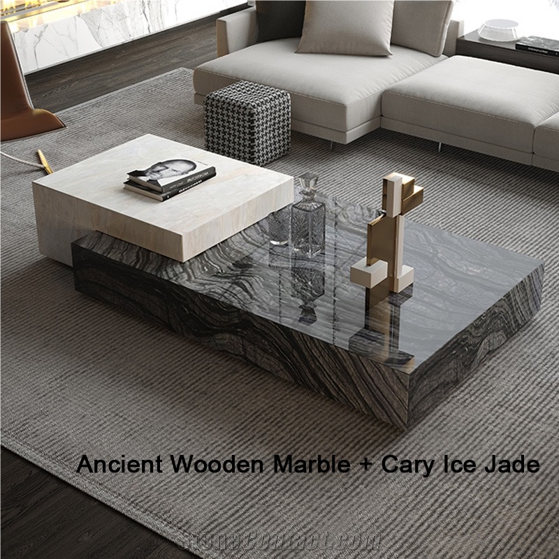 Customizable Natural Marble Milac Lilas Marble Tea Table