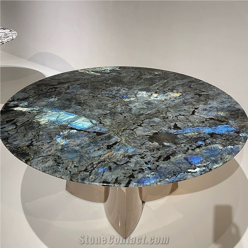 Customization Luxury Stone Labradorite Granite Dinner Table
