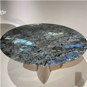 Customization Luxury Stone Labradorite Granite Dinner Table Customization Luxury Stone Labradorite Granite Dinner Table