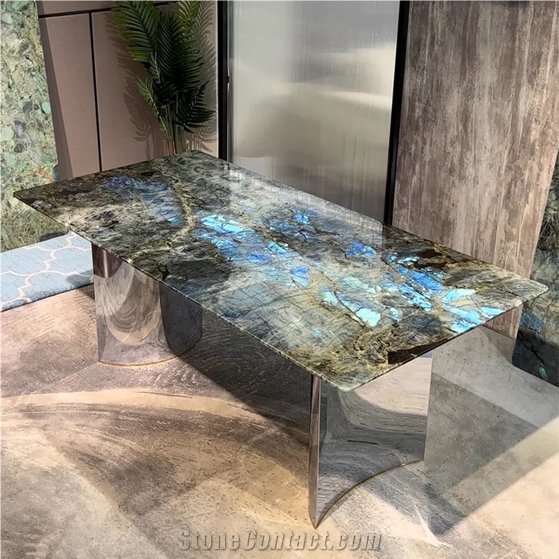 Customization Luxury Stone Labradorite Granite Dinner Table