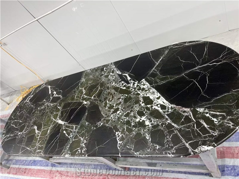 Customization Noir Grand Antique Marble Dinner Table