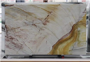 Evora Gold Quartzite Slab For Home Decoration