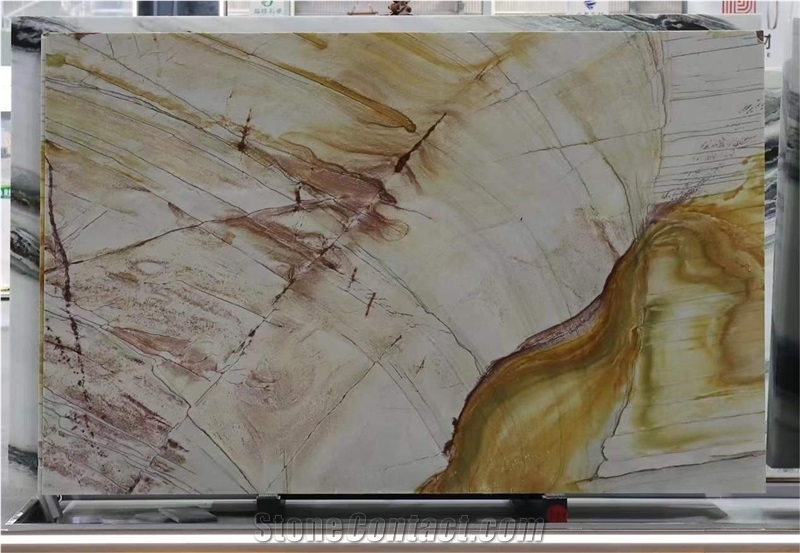 Fusion Gold Quartzite Slab For Home Decoration