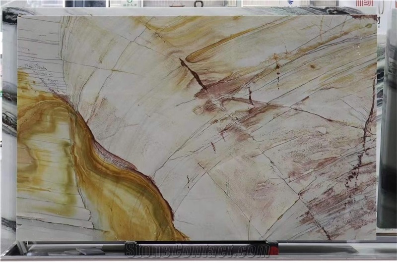 Fusion Gold Quartzite Slab For Home Decoration
