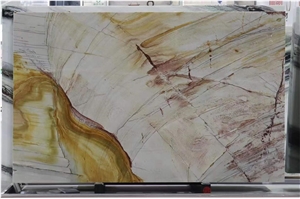 Fusion Gold Quartzite Slab For Home Decoration