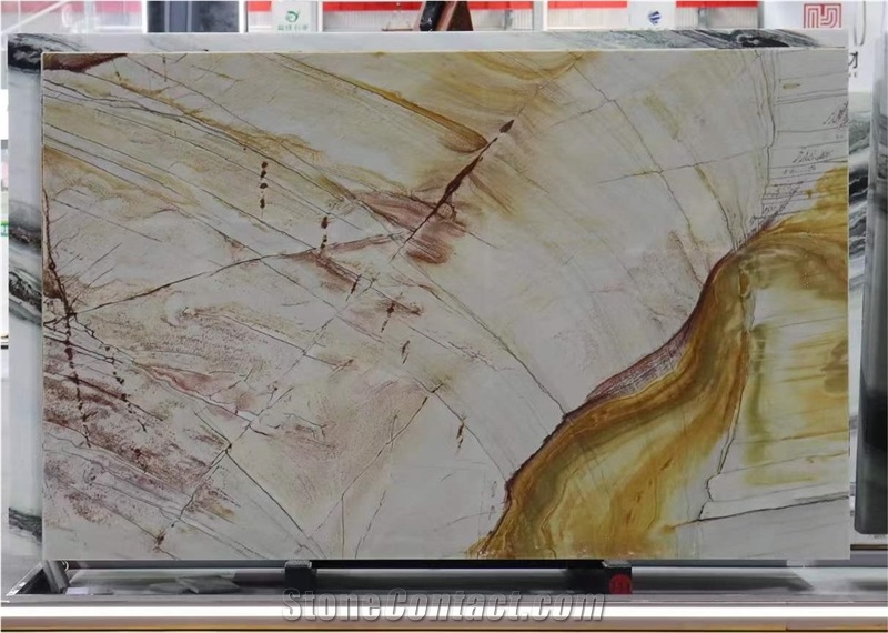 Fusion Gold Quartzite Slab For Home Decoration