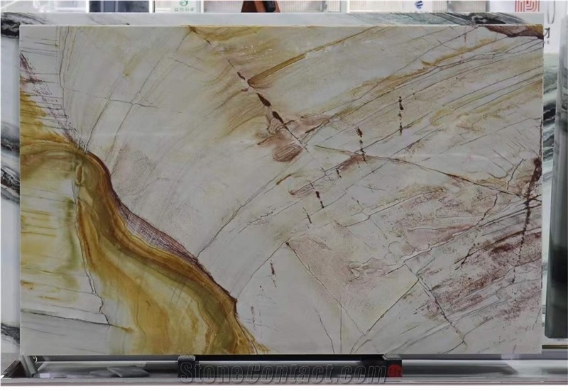 Fusion Gold Quartzite Slab For Home Decoration