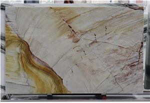 Fusion Gold Quartzite Slab For Home Decoration
