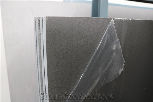 Factory Supply Artificial Quartz Crystal Grey Slab