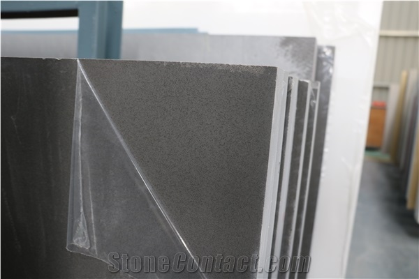 Factory Supply Artificial Quartz Crystal Grey Slab