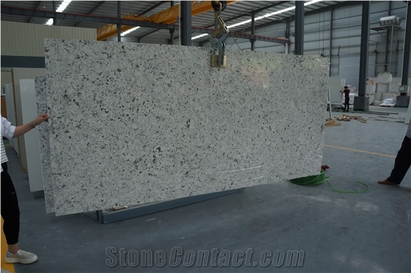 Good Quality White Engineered Quartz Somersault Cloud