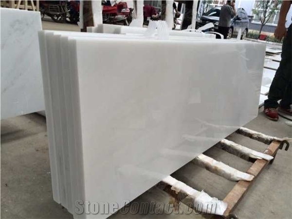 China Luxury Polished White Jade Marble Slab Tiles