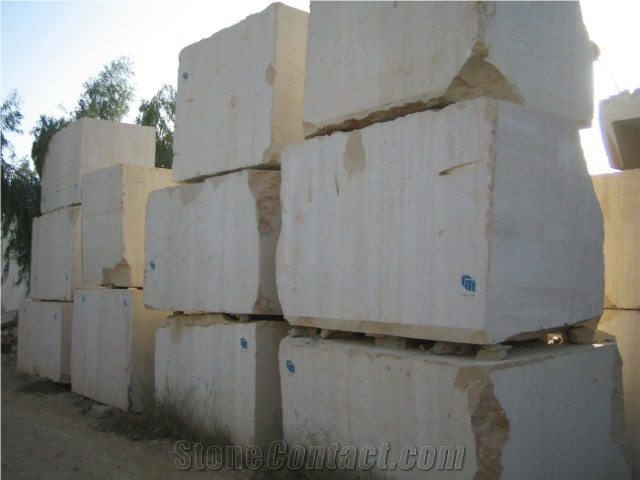 Beige Limestone Quarry, Light Beige Limestone Block