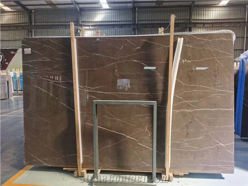 Brown Gold Marble Slab For Floor Tiles