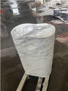 Italy Luxury Statuario Venato Marble Free Stand Wash Basins