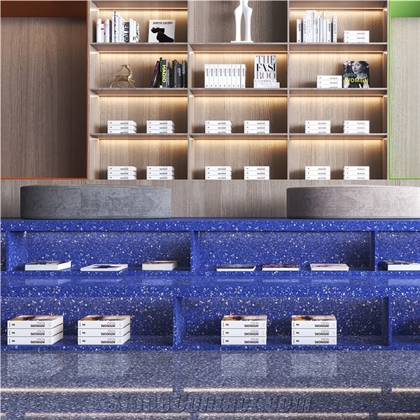 DXW705 Alaska Blue Terrazzo Blue Inorganic Terrazzo Slab