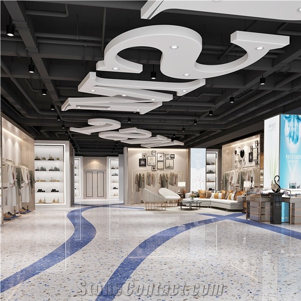 DXW705 Alaska Blue Terrazzo Blue Inorganic Terrazzo Slab
