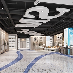 DXW705 Alaska Blue Terrazzo Blue Inorganic Terrazzo Slab