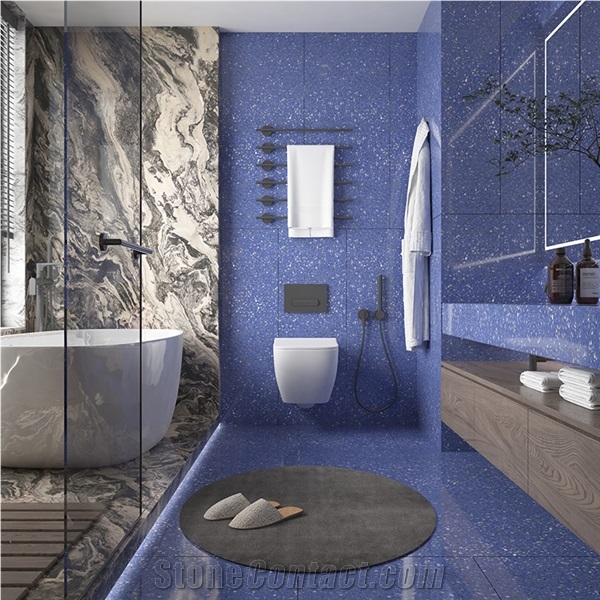 DXW705 Alaska Blue Terrazzo Blue Inorganic Terrazzo Slab