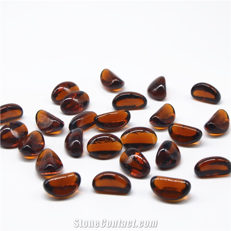 20*25Mm Firepit Cobalt Blue Cashew Glass Pebble