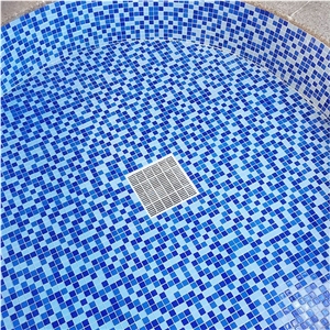 300X300mm Crystal Blue Glass Mosaic Swimming Pool Tile