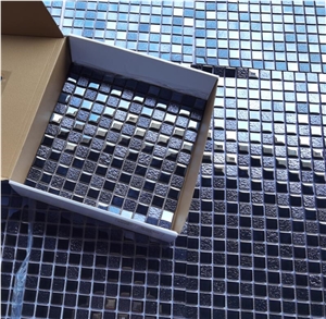 Black Glass Mosaic Kitchen Bathroom Wall Cladding