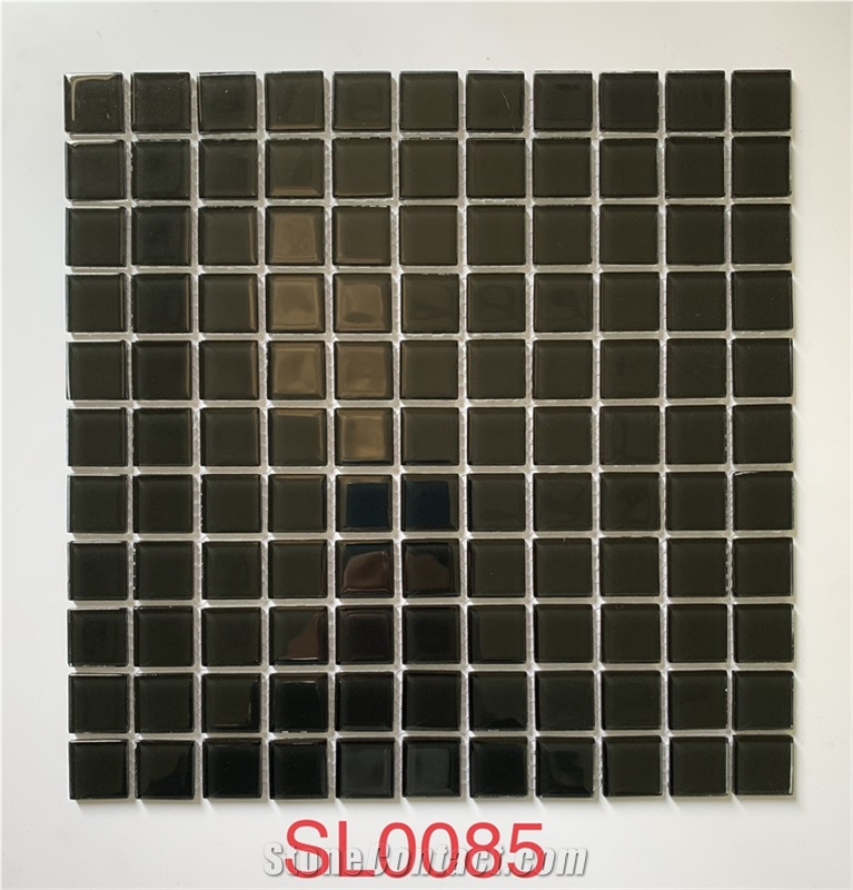 Black Glass Mosaic Kitchen Bathroom Wall Cladding