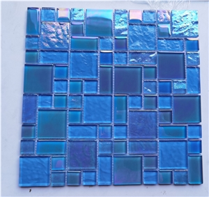 Blue Glass Mosaic For Bathroom And Swimming Pool