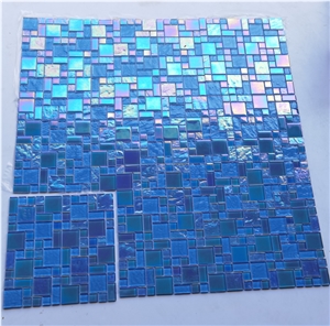 Blue Glass Mosaic For Bathroom And Swimming Pool