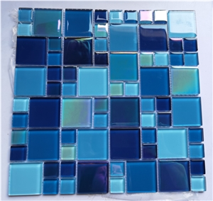 Blue Glass Mosaic For Bathroom And Swimming Pool