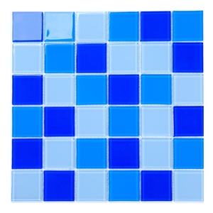 Bule Light And Dark Color Square Shape Glass Mosaic Tiles