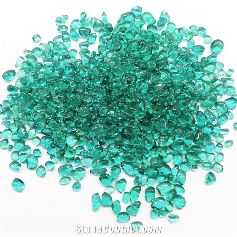 Concrete Finish Sky Blue Glass Beads For Swimming Pool