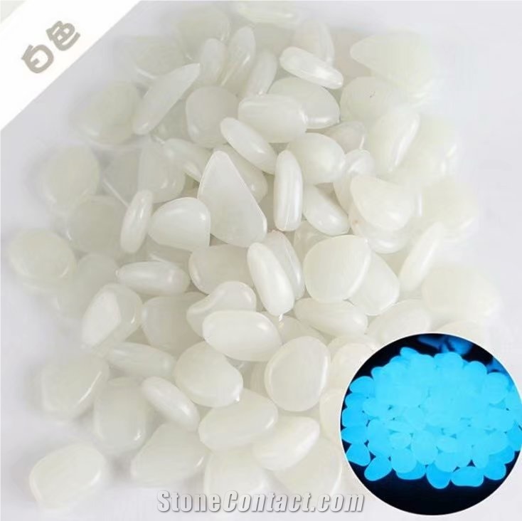 Decoration Yellow Glow Resin Pebble