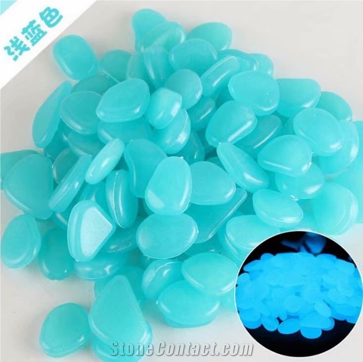 Decoration Yellow Glow Resin Pebble