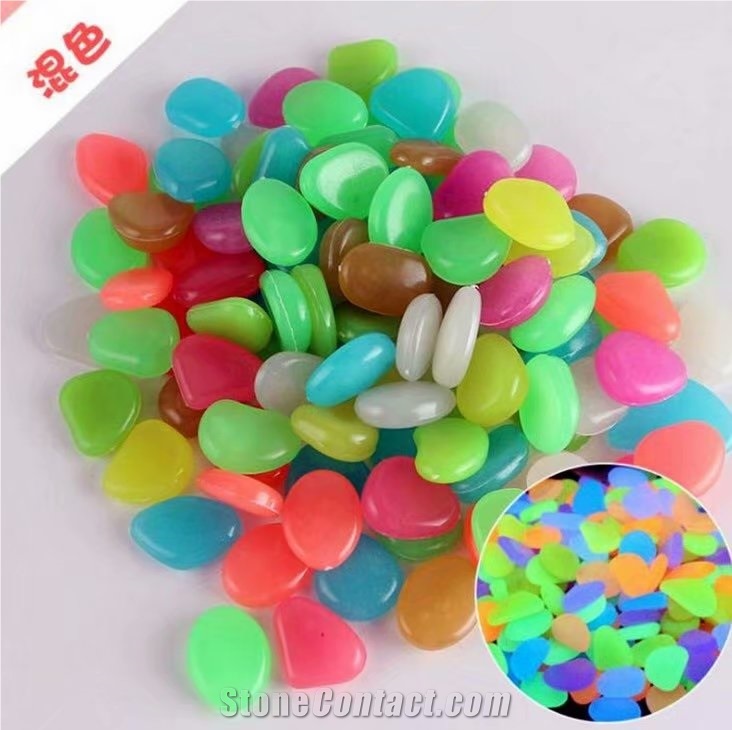 Decoration Yellow Glow Resin Pebble