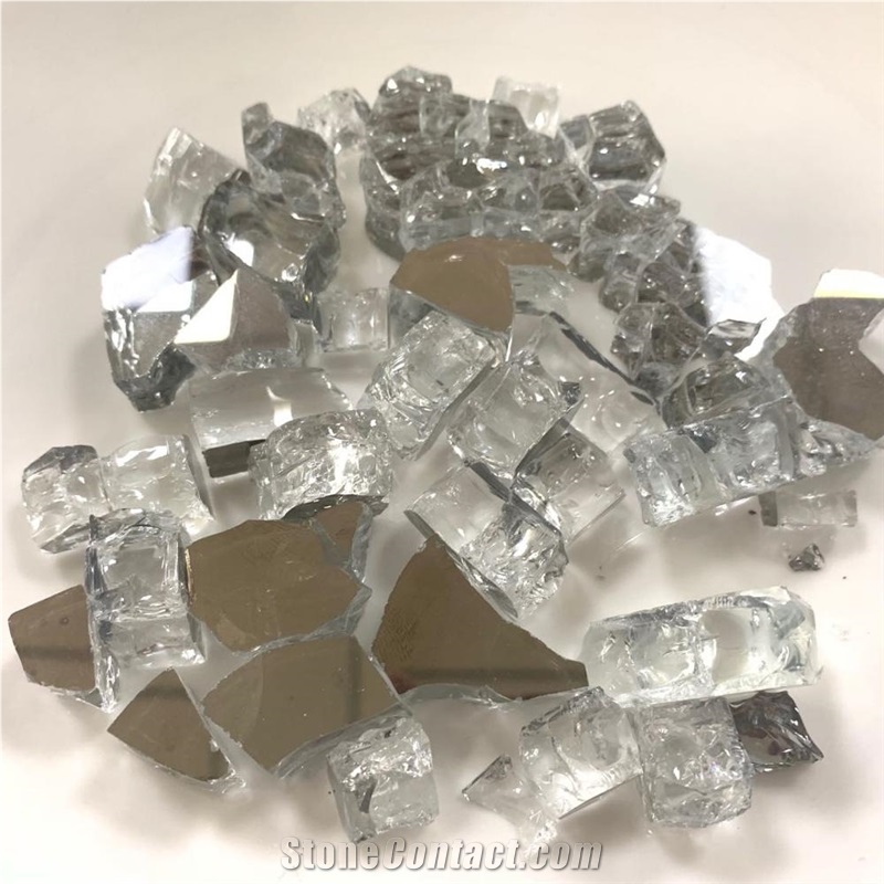 Decorative 1/4" Reflective Tempered Fire Glass