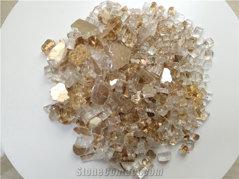 Decorative 1/4" Reflective Tempered Fire Glass