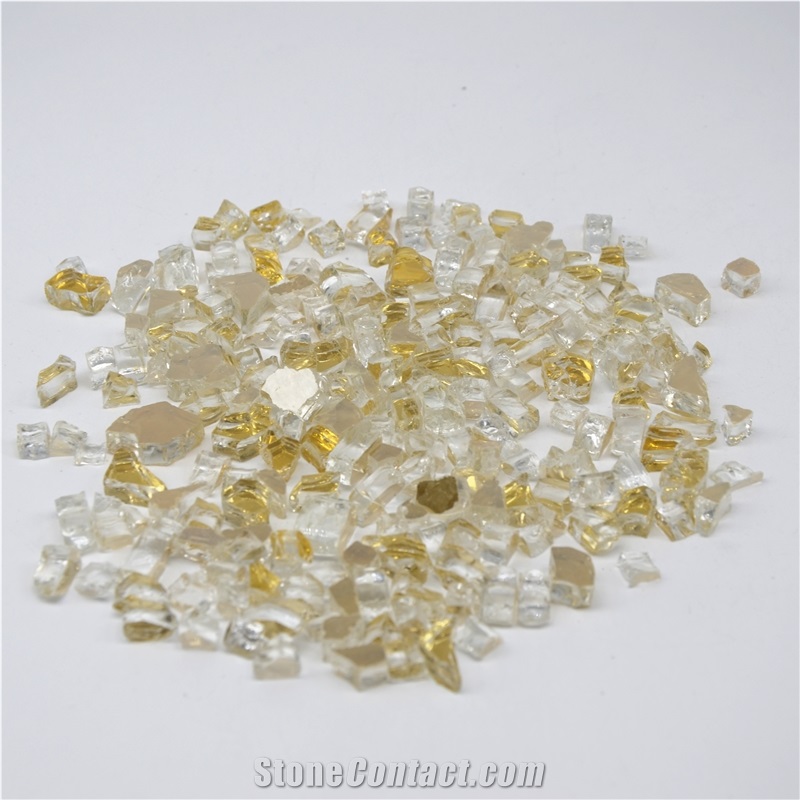 Golden Reflective Tempered Fire Glass