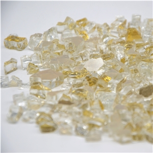 Golden Reflective Tempered Fire Glass
