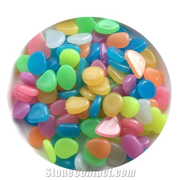High Quality Decoration Luminous Glowing Resin Pebble