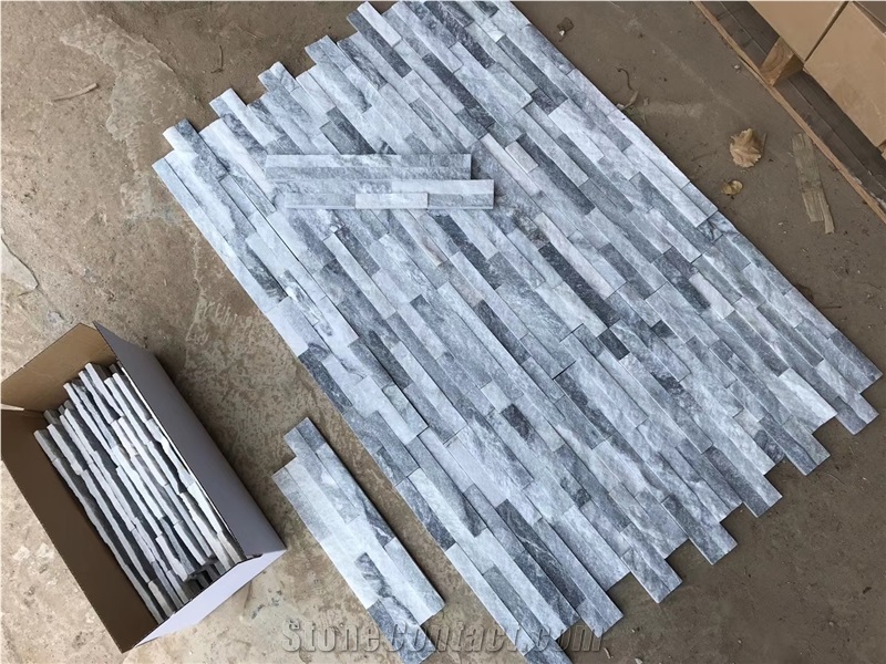 15X60cm Grey Quartzite Stacked Stone Veneer Cladding