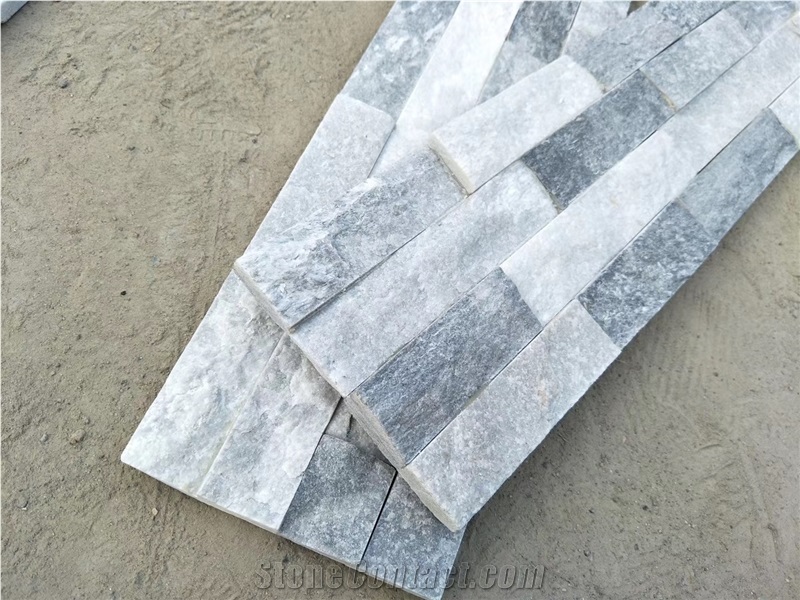 15X60cm Grey Quartzite Stacked Stone Veneer Cladding