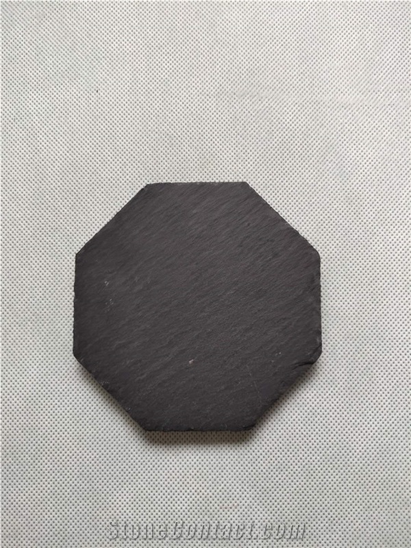 4"Black Slate Stone Coasters  For Laser Engraving