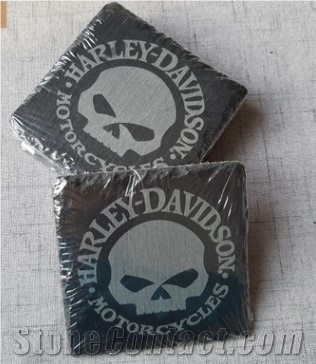 4X4 Engravable Square Slate Coasters