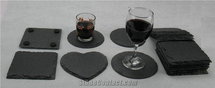 4X4 Engravable Square Slate Coasters