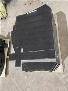 Black Granite Engraved Headstone Custom Design