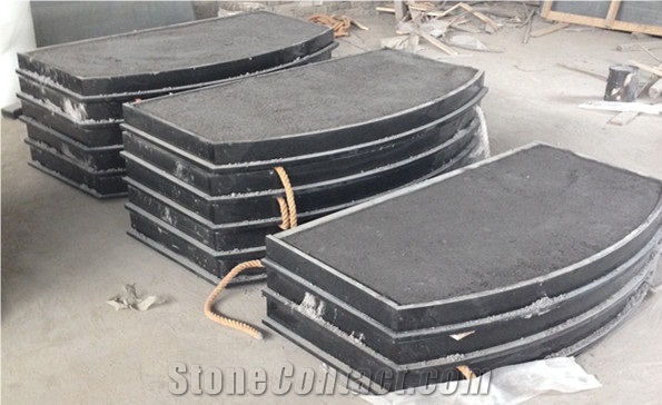 Black Granite Stone Fireplace Hearth  Slab